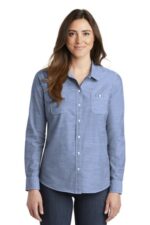 Port Authority Women's Slub Chambray Shirt. LW380 Light Blue