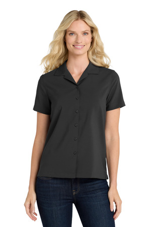 Port Authority Women's Short Sleeve Performance Staff Shirt LW400 Black