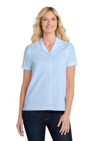 Port Authority Women's Short Sleeve Performance Staff Shirt LW400 Cloud Blue