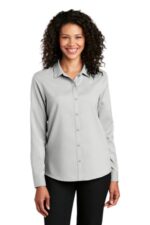 Port Authority Women's Long Sleeve Performance Staff Shirt LW401 Silver