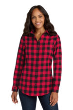 Port Authority Women's Plaid Flannel Tunic . LW668 Red/ Black Buffalo Check