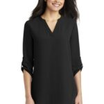 Port Authority Women's 3/4-Sleeve Tunic Blouse. LW701 Black