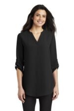 Port Authority Women's 3/4-Sleeve Tunic Blouse. LW701 Black
