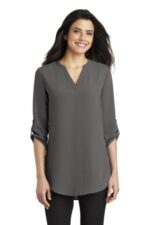 Port Authority Women's 3/4-Sleeve Tunic Blouse. LW701 Sterling Grey