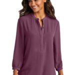 Port Authority Women's 3/4-Sleeve Textured Crepe Tunic LW713 Purple Mist