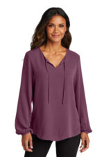 Port Authority Women's Textured Crepe Blouse LW714 Purple Mist