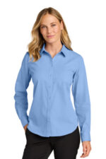 Port Authority Women's Long Sleeve Nailhead Easy Care Shirt LW816 Swiss Blue