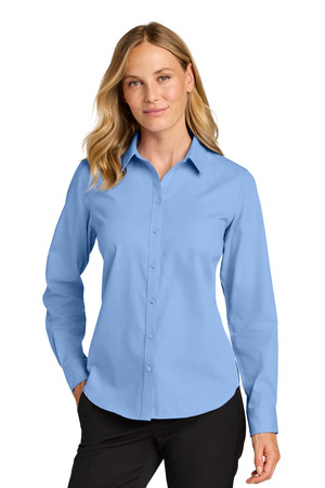 Port Authority Women's Long Sleeve Nailhead Easy Care Shirt LW816 Swiss Blue