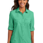 Port Authority Women's Long Sleeve UV Daybreak Shirt LW960 Bright Seafoam