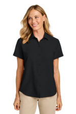 Port Authority Women's Short Sleeve UV Dockside Shirt LW963 Deep Black