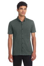 Mercer+Mettle Stretch Pique Full-Button Polo MM1006 Anchor Grey