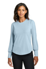 Mercer+Mettle Women's Stretch Jersey Long Sleeve Blouson Top MM1019 Celestial Blue