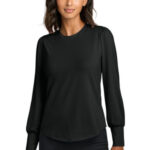 Mercer+Mettle Women's Stretch Jersey Long Sleeve Blouson Top MM1019 Deep Black