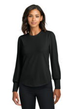 Mercer+Mettle Women's Stretch Jersey Long Sleeve Blouson Top MM1019 Deep Black