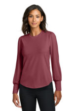 Mercer+Mettle Women's Stretch Jersey Long Sleeve Blouson Top MM1019 Rosewood