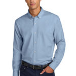Mercer+Mettle Long Sleeve Modern Oxford Shirt MM2002 Cobalt