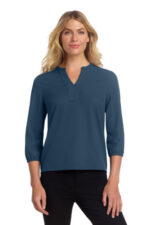 Mercer+Mettle Women's Stretch Crepe 3/4-Sleeve Blouse MM2011 Insignia Blue