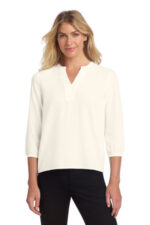 Mercer+Mettle Women's Stretch Crepe 3/4-Sleeve Blouse MM2011 Ivory Chiffon