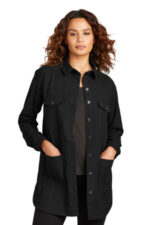 Mercer+Mettle Women's Long Sleeve Twill Overshirt MM2021 Deep Black