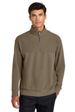 Mercer+Mettle Linear Texture 1/4-Zip MM3040 Warm Taupe