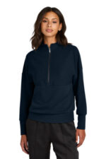 Mercer+Mettle Women's Linear Texture 1/4-Zip MM3041 Night Navy