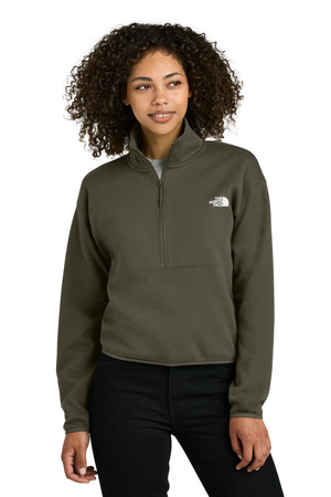 The North Face Women's Double-Knit 1/2-Zip Fleece NF0A8C5H New Taupe Green