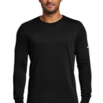 Nike Dri-FIT Cotton/Poly Long Sleeve Tee. NKBQ5230 Black