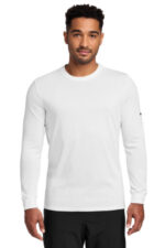 Nike Dri-FIT Cotton/Poly Long Sleeve Tee. NKBQ5230 White