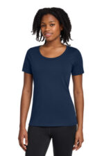 Nike Women's Dri-FIT Cotton/Poly Scoop Neck Tee. NKBQ5234 College Navy