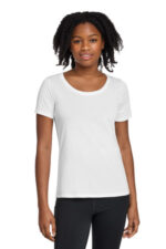 Nike Women's Dri-FIT Cotton/Poly Scoop Neck Tee. NKBQ5234 White
