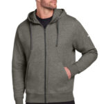 Nike Club Fleece Sleeve Swoosh Full-Zip Hoodie NKDR1513 Charcoal Heather