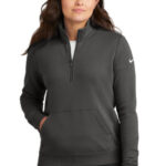 Nike Women's Club Fleece Sleeve Swoosh 1/2-Zip NKDX6720 Anthracite