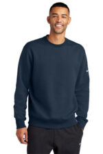 Nike Club Fleece Sleeve Swoosh Crew NKFD9863 Midnight Navy
