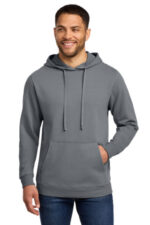 Port & Co Beach Wash Garment-Dyed Pullover Hooded Sweatshirt. PC098H Pewter