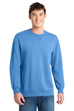 Port & Co Beach Wash Garment-Dyed Crewneck Sweatshirt PC098 Blue Moon