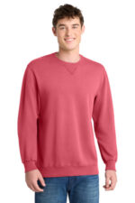 Port & Co Beach Wash Garment-Dyed Crewneck Sweatshirt PC098 Fruit Punch