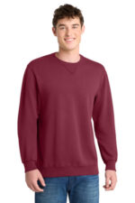 Port & Co Beach Wash Garment-Dyed Crewneck Sweatshirt PC098 Merlot