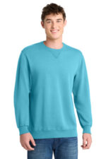 Port & Co Beach Wash Garment-Dyed Crewneck Sweatshirt PC098 Tidal Wave