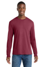 Port & Co Beach Wash Garment-Dyed Long Sleeve Tee PC099LS Merlot