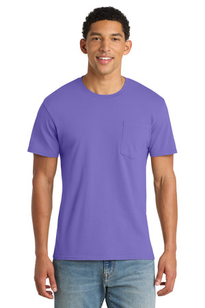 Port & Co Beach Wash Garment-Dyed Pocket Tee. PC099P Amethyst