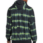 Port & Co Allover Stripe Tie-Dye Fleece PC143 Green Tea/ Black