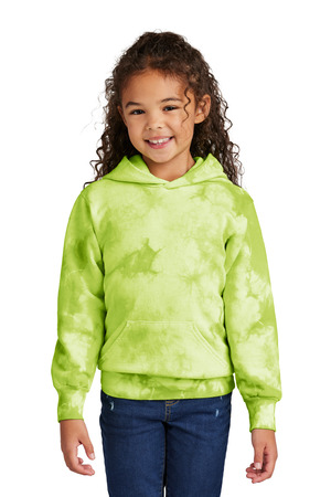 Port & Co Youth Crystal Tie-Dye Pullover Hoodie PC144Y Lemon Lime