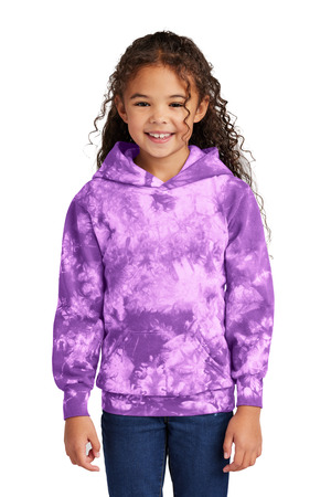 Port & Co Youth Crystal Tie-Dye Pullover Hoodie PC144Y Purple
