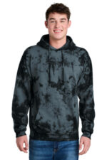 Port & Co Crystal Tie-Dye Pullover Hoodie PC144 Black