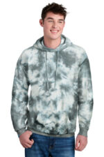 Port & Co Crystal Tie-Dye Pullover Hoodie PC144 Grey