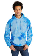 Port & Co Crystal Tie-Dye Pullover Hoodie PC144 Sky Blue
