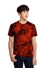 Port & Co Youth Crystal Tie-Dye Tee PC145Y Black/ Red