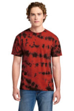 Port & Co Crystal Tie-Dye Tee PC145 Black/ Red