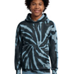 Port & Co Youth Tie-Dye Pullover Hooded Sweatshirt. PC146Y Black