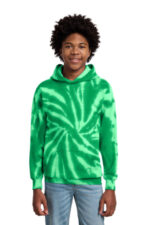 Port & Co Youth Tie-Dye Pullover Hooded Sweatshirt. PC146Y Kelly